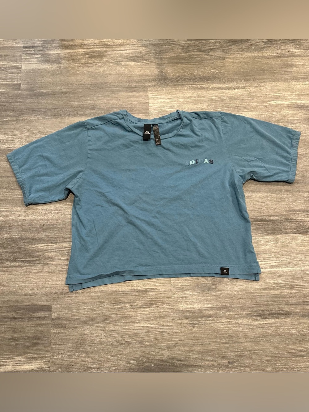 Adidas Cropped Tee Blue Small